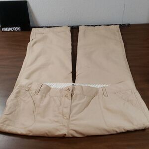 Land's End Khaki Flannel Lined‎ Cargo Pants 24W
